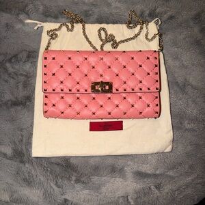 Preloved Valentino Garavani Pink Studded bag with Chain excellent condition DB